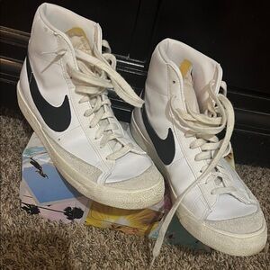 Nike 11 White and Black High-Top Sneakers